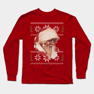 Black Santa Ugly Christmas Sweater Long Sleeve T-Shirt